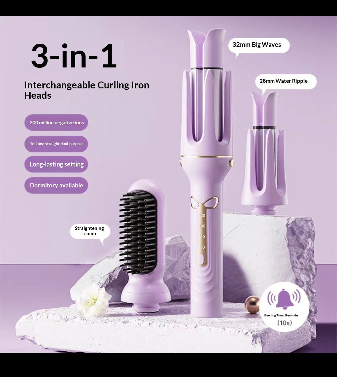 New Multi-functional 3-in-1 Curling Wand